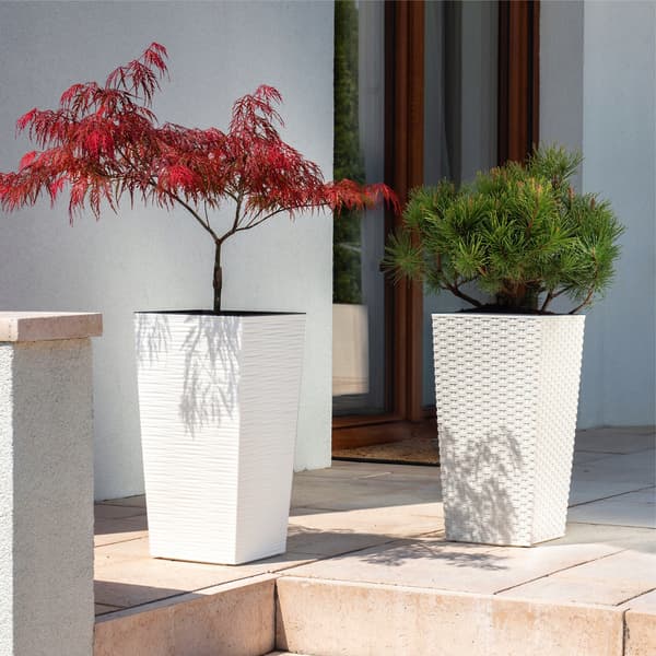KADAX Blomkruka Trädgårdskruka + Insats 24x47 cm Hög Stor Vit Terrassblommor