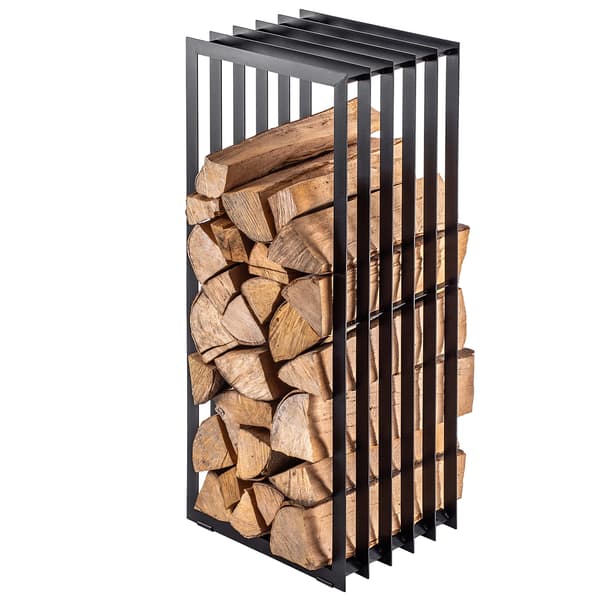 KADAX Vedställ, Metallkorg, Stor Hylla, Svart, 100 cm