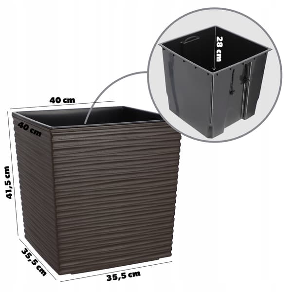 KADAX Blomkruka Blomkruka 40 cm Plastlock Mocha Med Insats