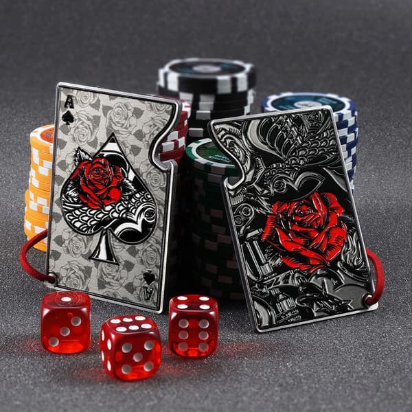 KADAX Flasköppnare Ölflaska Metall Spader Ess Poker Presentkort