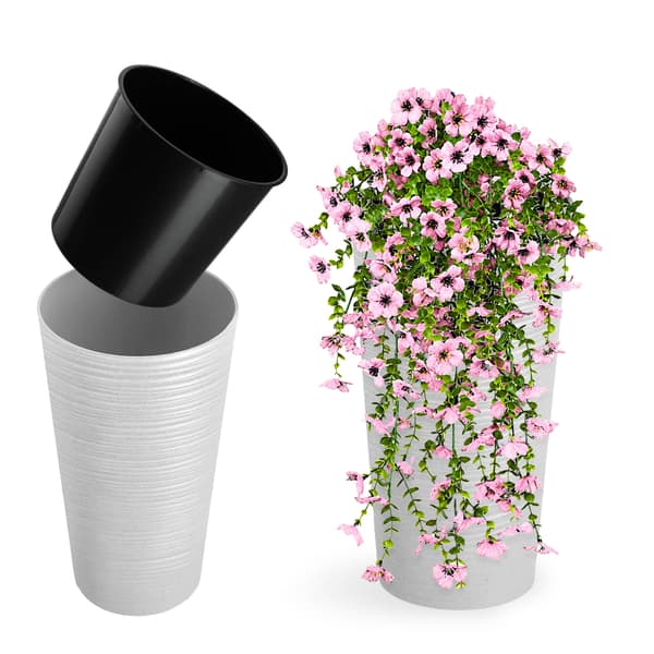 KADAX Blomkruka Blomkruksskydd hög 57 cm med insats för vardagsrum vit