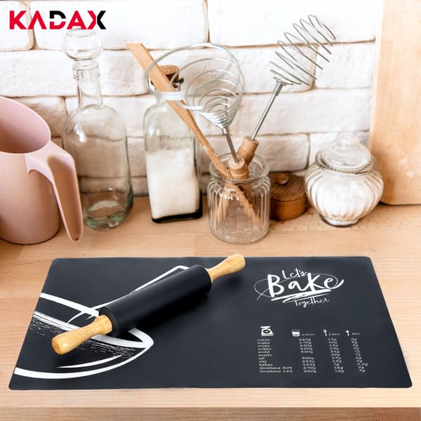 KADAX Silikone Bagemåtte 50x40cm Stor Skridsikker Måtte