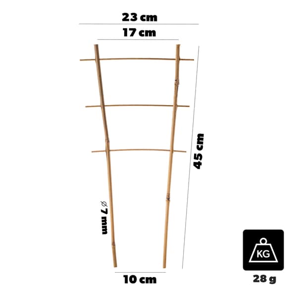 KADAX Bambus Plantestige 45 cm Til Blomster Dobbelt Støtte