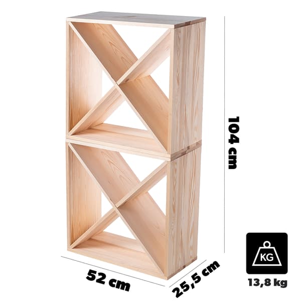 KADAX Vinställ i trä, 48 flaskor, alkoholskåp, 104 cm, set om 2