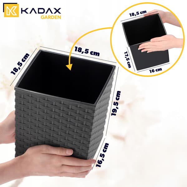 KADAX Blomkruka Blomkruka 19 cm Plast Grafitlock med Insats