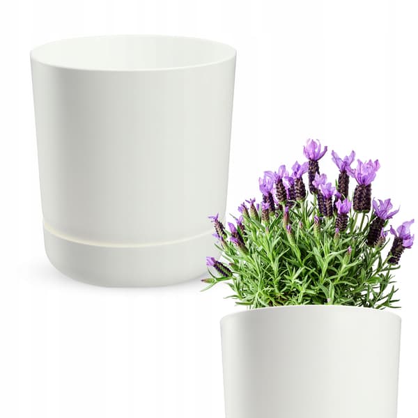 KADAX Blomkruka med blomställning, lock, rund skål, 15 cm, mattvit