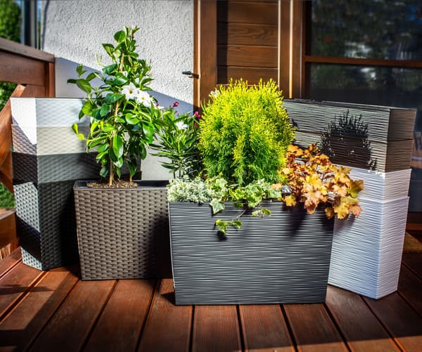 KADAX Urtepotte Høj + Indsats 19x56cm Grafit Terrasse