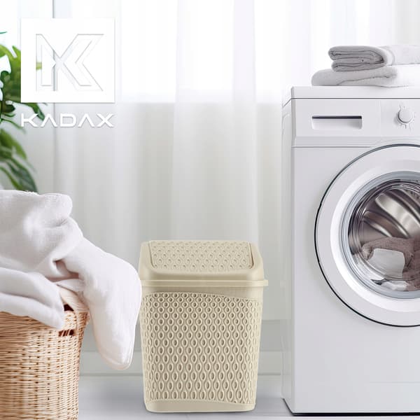 KADAX Beige Avfallsbehållare för Badrum 6,2L, Tippbar