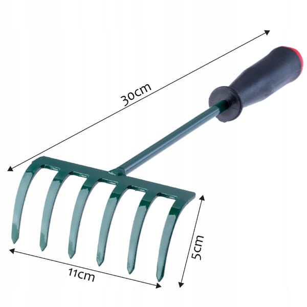KADAX Lille Rive Metalrive Til Blade Græs Have 30 cm 6 Tands Skaft