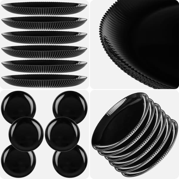 KADAX 6x Desserttallrikar 19 cm Kaktallrikar Räfflade Glastallrikar Små