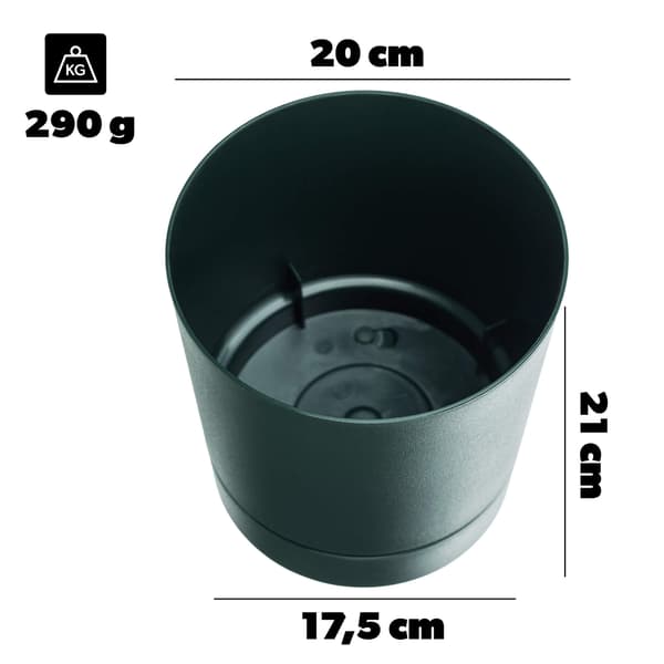 KADAX Urtepotte Urtepottedæksel med Underkop Rund 20 cm Sæt med 2