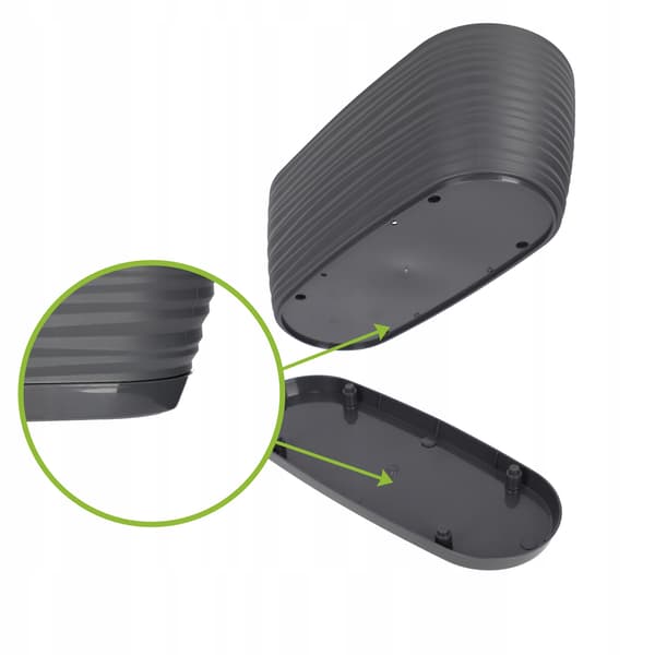 KADAX Urtepotte 27cm Oval Plastik Urtepotte Antracit
