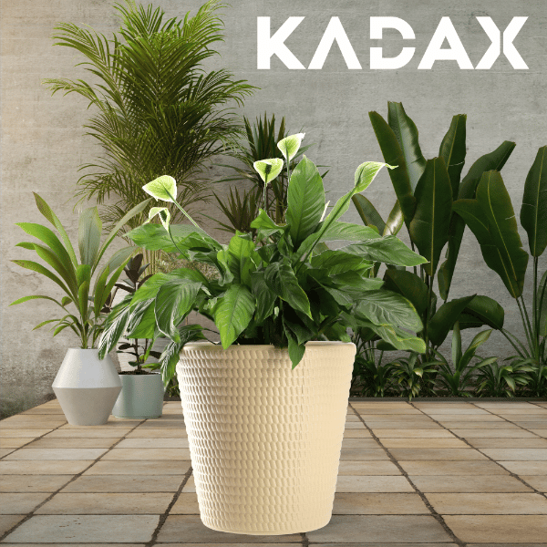 KADAX Urtepotte Plastik Rund 30 cm Beige
