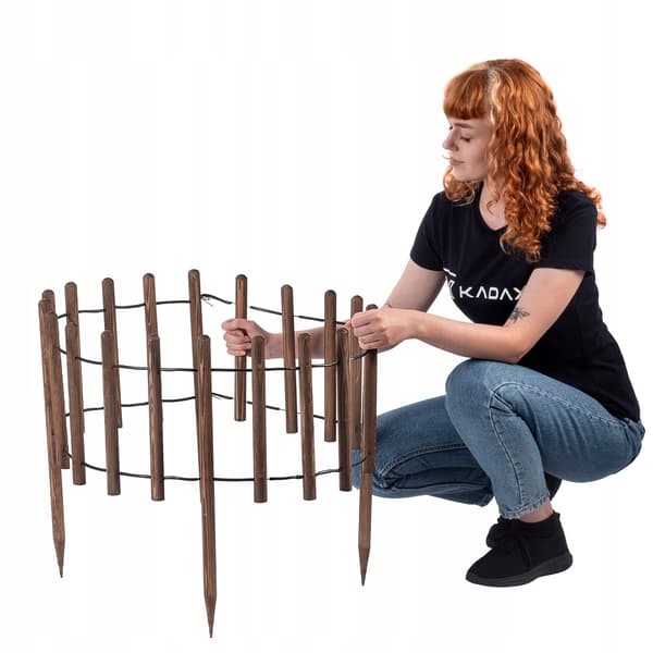 KADAX Havepalisade 185 cm havekant træhegn brun