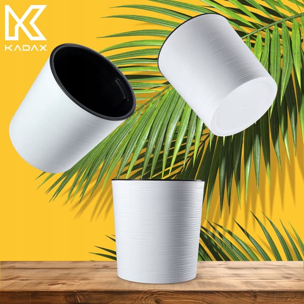 KADAX Blomkruka Vit Plastkruka För Blommor Växter 30cm