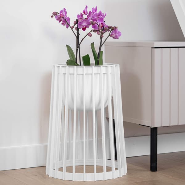 KADAX Loft Dobbeltsidet Blomsterstander Hvid 39,5 cm + 2x Indsatser