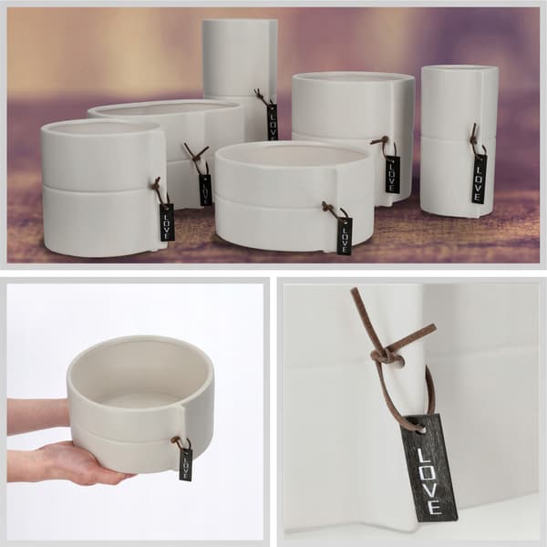 KADAX Keraaminen Kukkaruukku, Pyöreä Harmaa, 18 cm