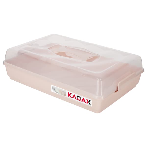 KADAX Plastbehållare för kakor, bakverk, kakask, rektangulär, stor