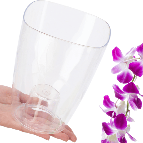 KADAX Urtepottedæksel til Orkideer, Plastikplanter, Farveløs, 13 cm