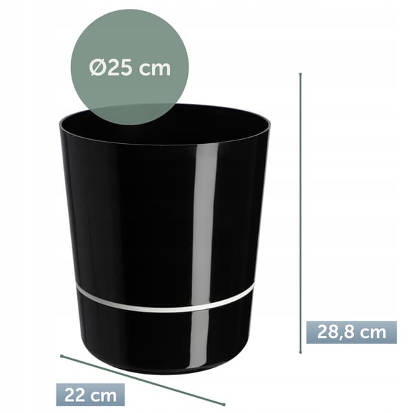 KADAX Todelt Urtepotte med Stativ, Sort, 25 cm