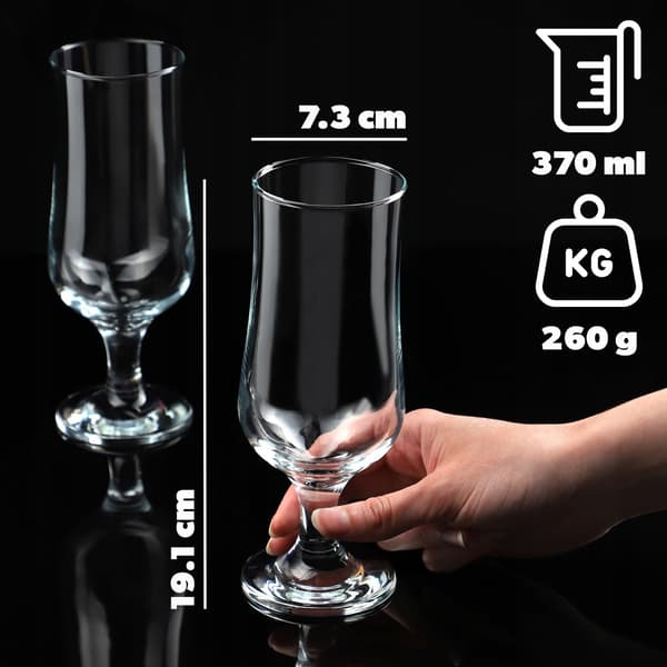 KADAX Glas til Drinks, Cocktails, Drikkevarer, Øl, Vand, 370ml, Sæt med 6
