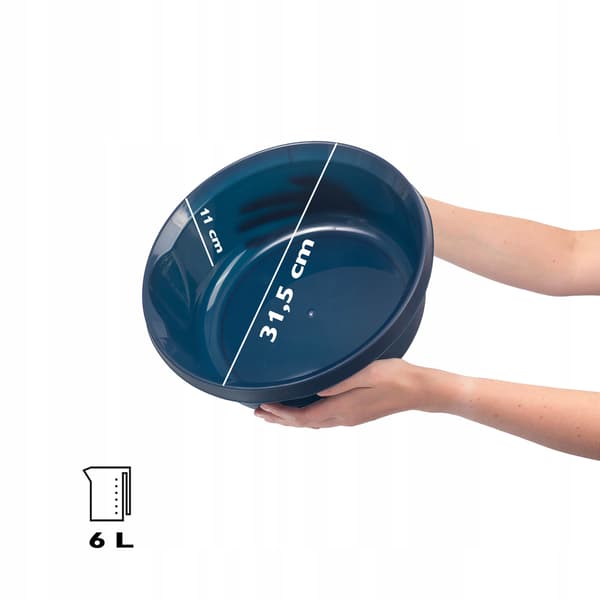 KADAX Tvättbalja 6L Rund Universalbalja i Plast