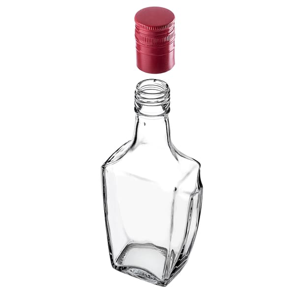 KADAX lasipullo tinktuuralle 250ml pitkällä punaisella korkilla 50kpl.