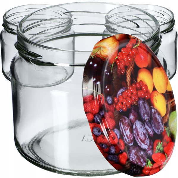 KADAX Sonka muurauspurkit 330ml 50kpl 82mm + "Fruit" kannet