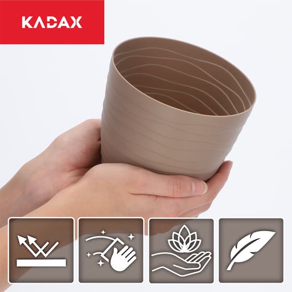 KADAX Blomkrukas plastskydd för blommor och växter beige rund 13 cm
