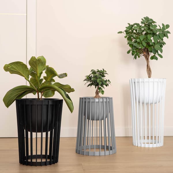 KADAX Loft Rund Urtepotteindsats, Grå 29 cm