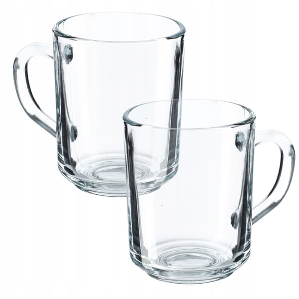 KADAX Glas til te, kaffe, drikkevarer med hank, sæt med 2 glas, 240 ml