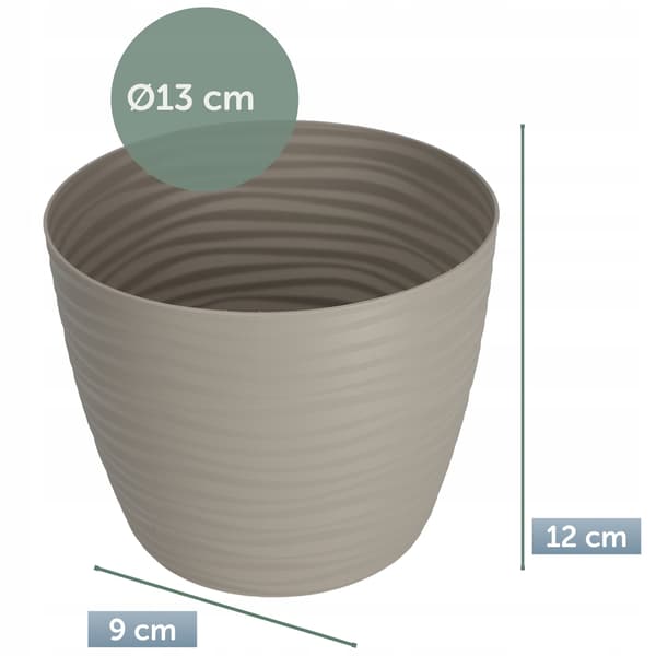 KADAX Urtepotte 13cm Rund Plastik Urtepotte Grå