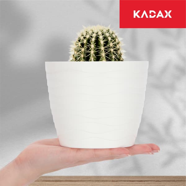 KADAX Urtepotte Plastikpotte til Blomster og Planter Hvid Rund 13 cm