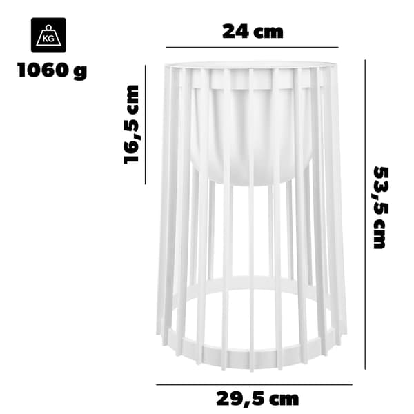 KADAX Loft Dobbeltsidet Hvid Blomsterstander 53,5 cm + Indsats