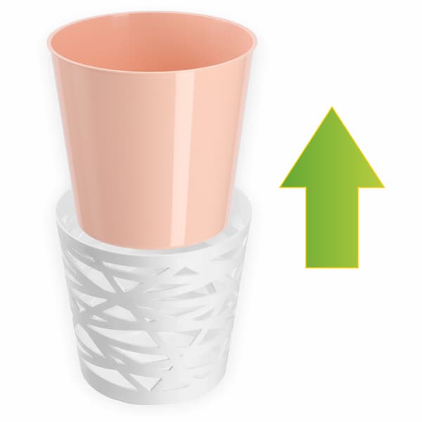 KADAX Urtepotte Plastik Lågindsats til Blomster og Planter 15 cm Beige