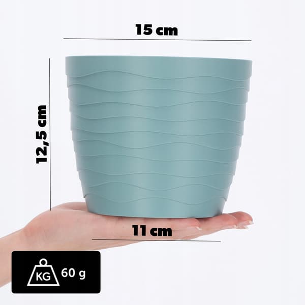 KADAX Urtepotte Låg Grøn Rund 15cm Plast