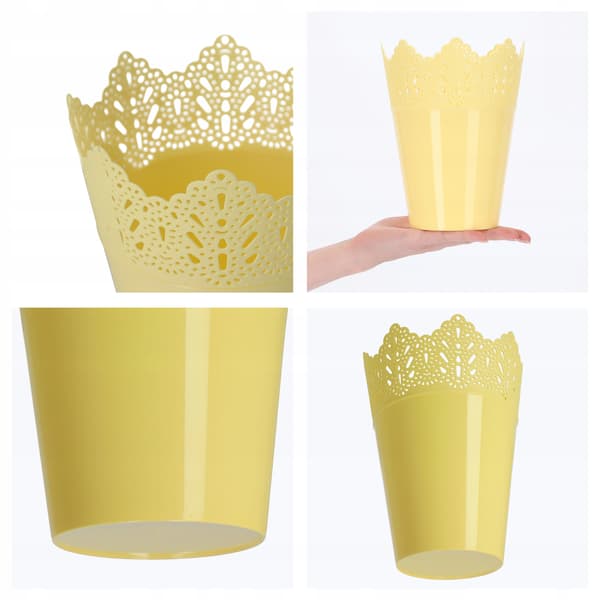 KADAX Blomkruka, Blomkruka, Lock, Hög Plastblomkruka, 14,5 cm, Gul