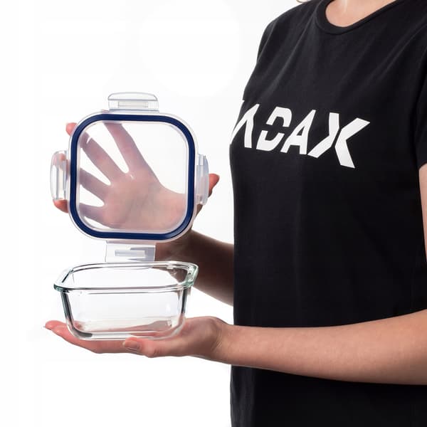 KADAX Glasmatbehållare 520ml Med Lock Lunchbox Frukostlåda