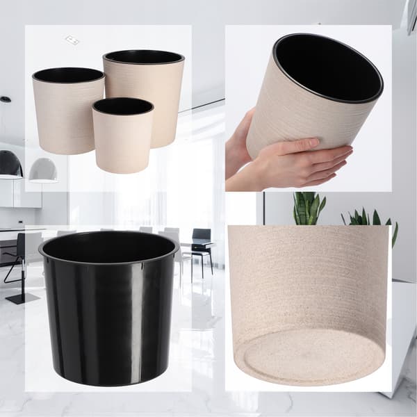 KADAX Urtepotte, Urtepotte, Blomsterfod, 19 cm, til Stuen, Beige + Indsats