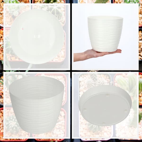 KADAX Blomkruka 17 cm Rund Plastblomkruka Vit