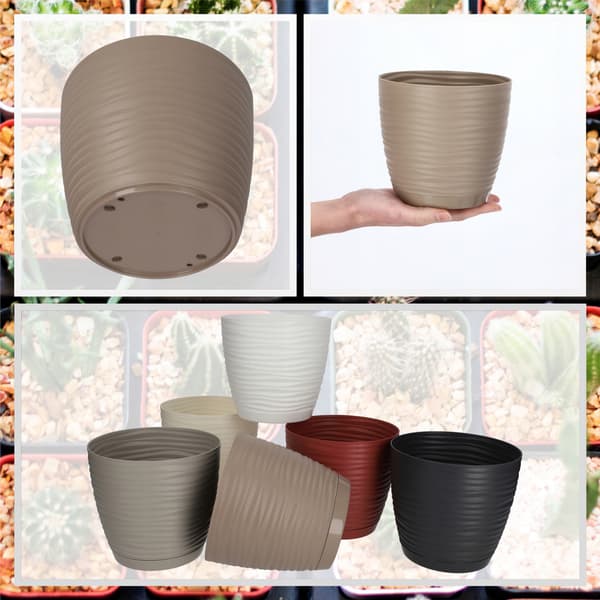 KADAX Urtepotte 15cm Rund Plastik Urtepotte Beige