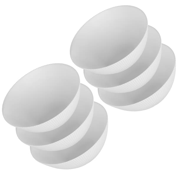 KADAX Salladsskål 20 cm Glas För Soppsnacks Vit Räfflad Set med 6
