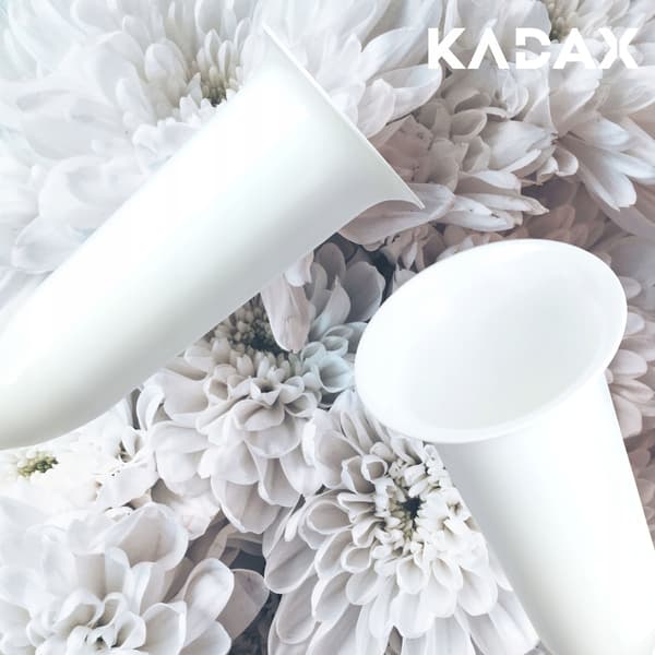 KADAX Vaseflaske til kirkegårdsgravsten 23 cm gravsten til blomster hvid