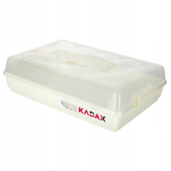 KADAX Plastbehållare för kakor, bakverk, kakask, rektangulär, stor