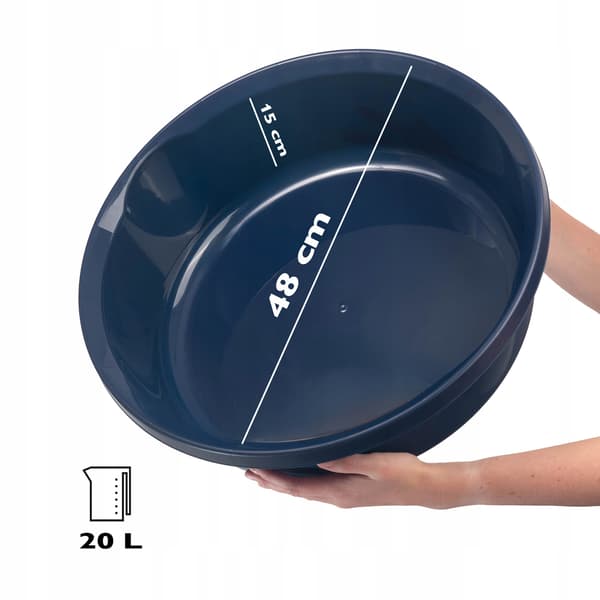 KADAX tvättställ 20L stor rund plastbehållare