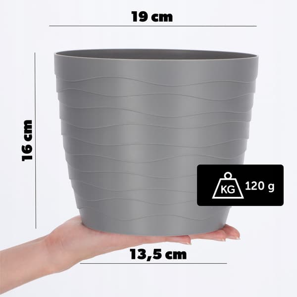 KADAX Urtepotte, Urtepotte, Grå, Rund, 19 cm, Plast