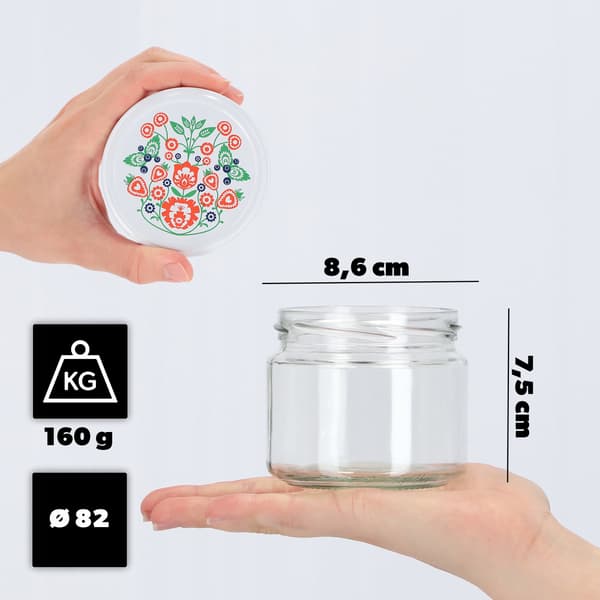 KADAX Słój Berti 330ml fi82 TO-330 pakiet 50szt +
