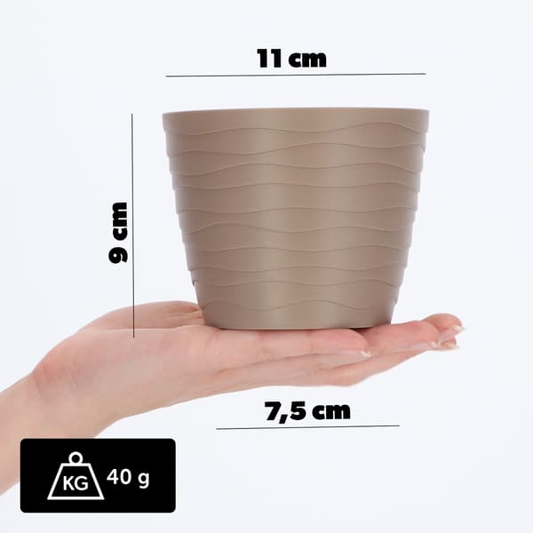 KADAX Urtepotte Plastikpotte til Blomster og Planter Beige Rund 11 cm