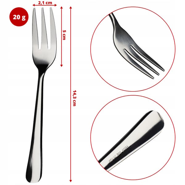 KADAX Kagegafler 3 stk. Gloss sæt med gafler Dessertgafler
