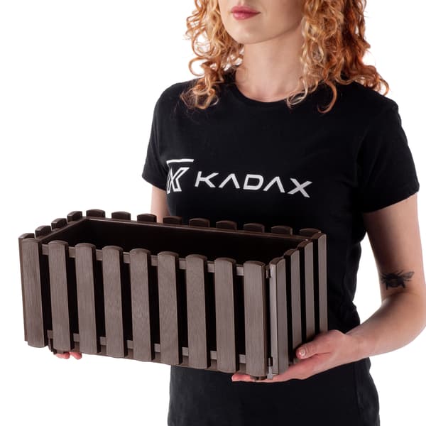 KADAX Balkonkasse Urtepotte 38x18x16,5 cm Brun Balkon